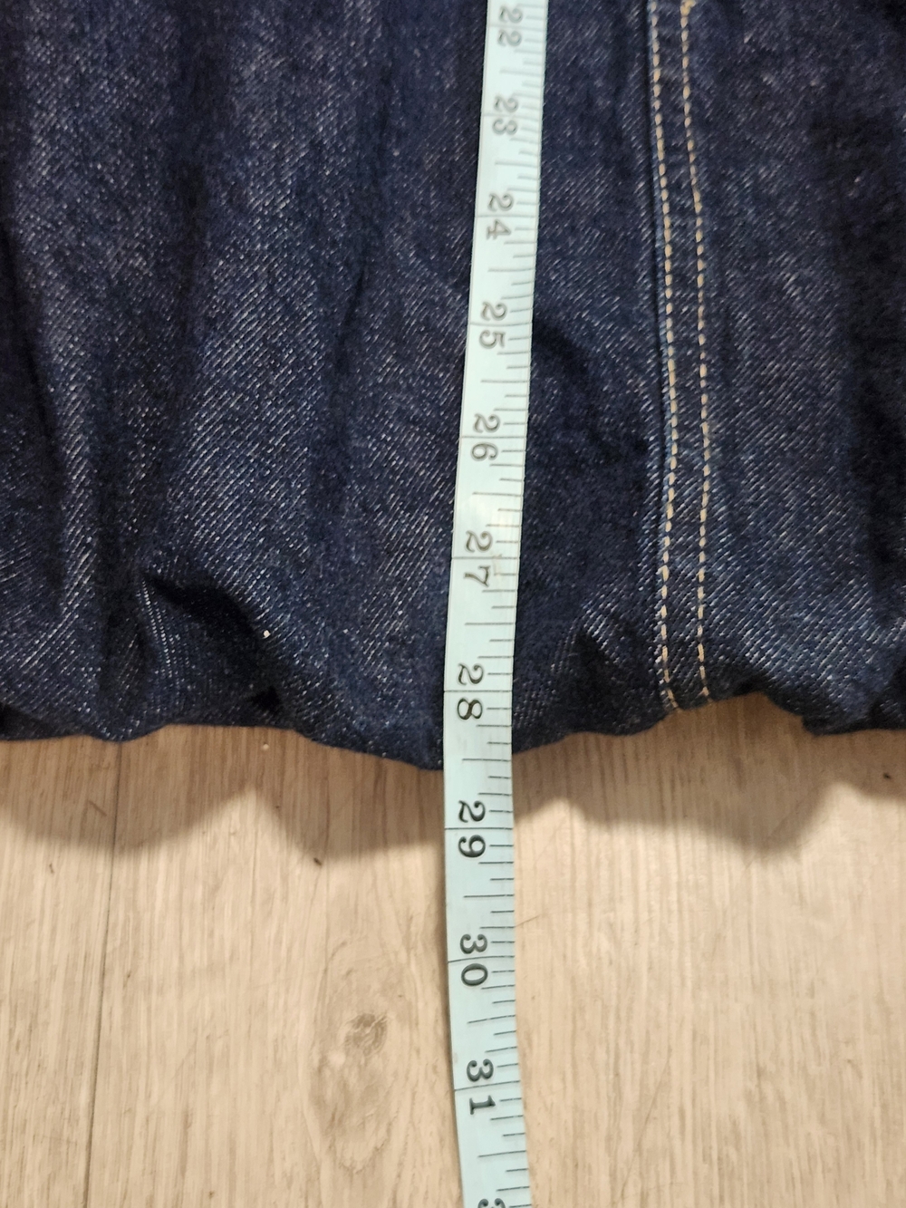 Zara Dark Wash Denim Bubble Balloon Hem Midi Skirt L - Picture 4 of 6